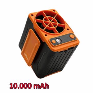 Quạt đeo lưng KAZUMA pin trâu 10000mAh màu cam siêu mát