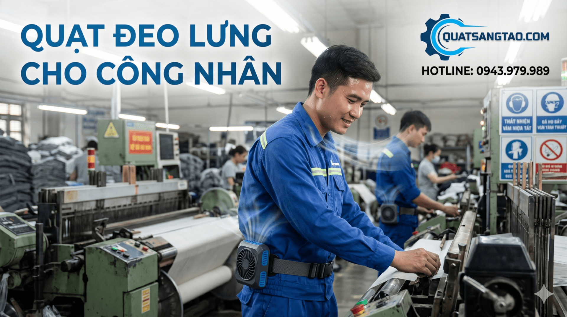 Quạt đeo lưng cho công nhân Kazuma 10000mAh - Giải pháp làm mát nhà xưởng