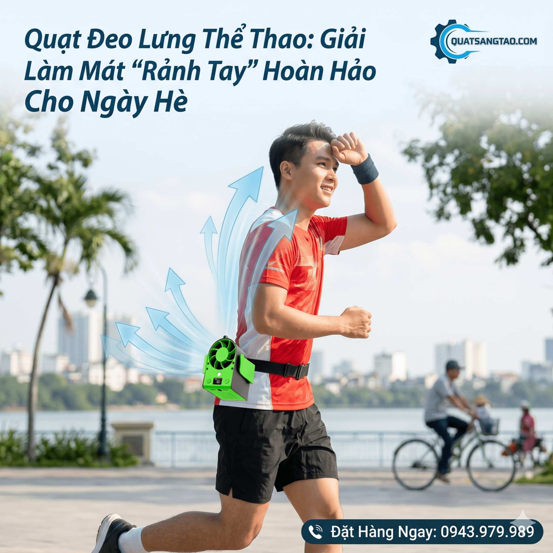 Mua ngay quạt đeo lưng thể thao làm mát rảnh tay chính hãng. Động cơ mạnh mẽ, pin 10000mAh sử dụng cả ngày dài. Hotline tư vấn miễn phí: 0943.979.989.