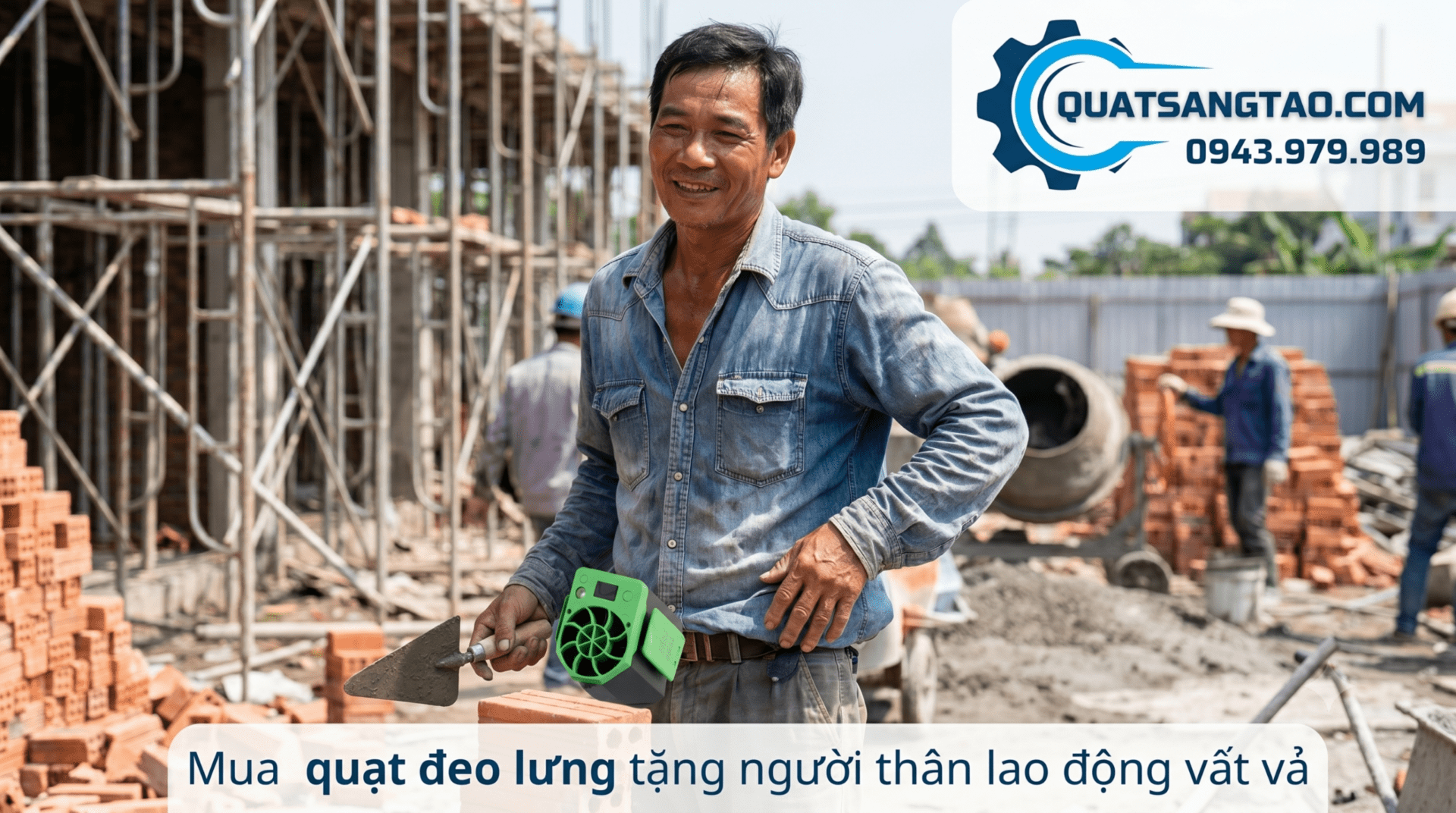 Quạt đeo lưng tặng người thân